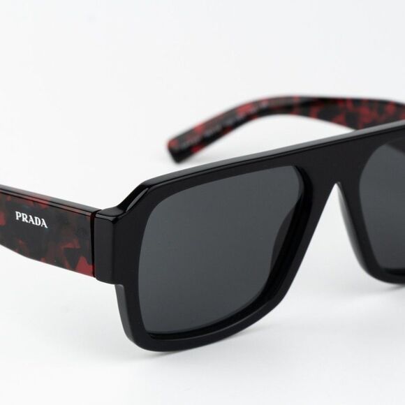 Prada Sunglasses Black Dark Grey Pilot PR22YS 1AB5S0 BRAND NEW - Picture 8 of 10